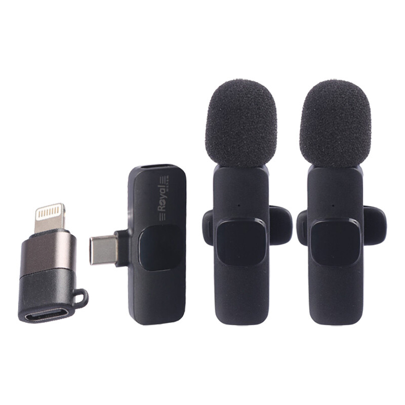 میکروفون یقه ای بی سیم دوتایی رویال RM-K9 Type-C - 2