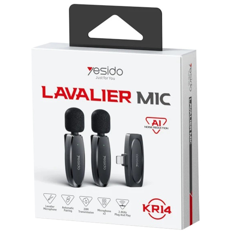 میکروفون یقه ای بی سیم دوتایی یسیدو KR14 Lightning - 2