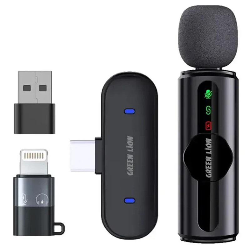میکروفون یقه ای بی سیم گرین لاین GM-75X Type-C - 2