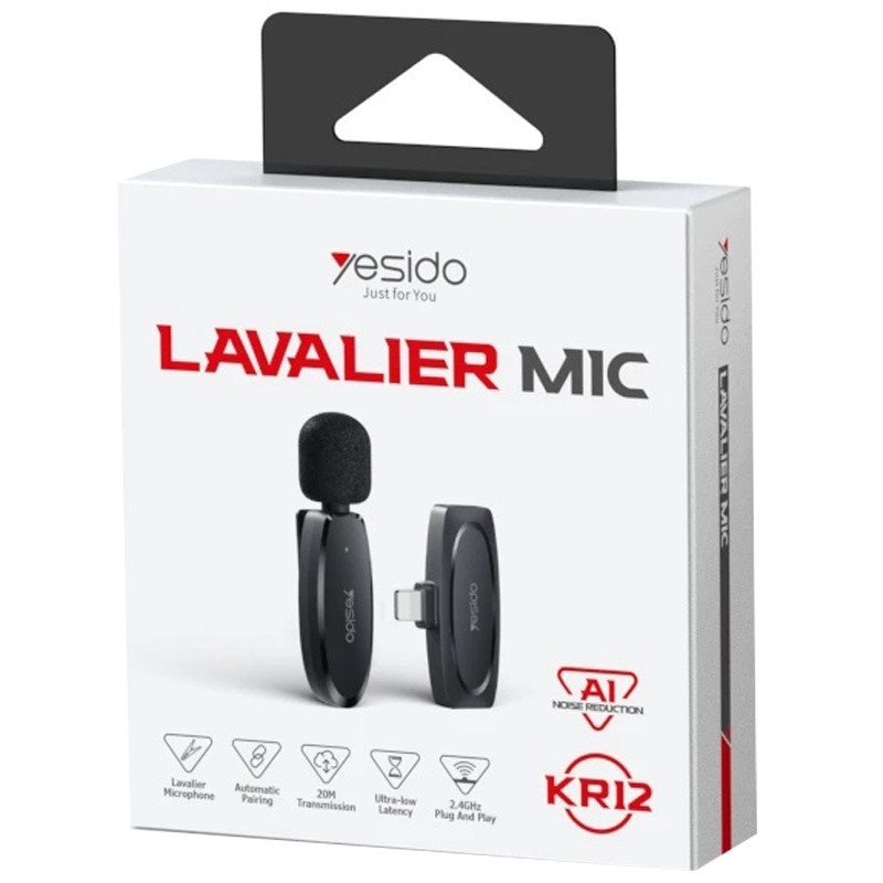 میکروفون یقه ای بی سیم یسیدو KR12 Lightning - 2