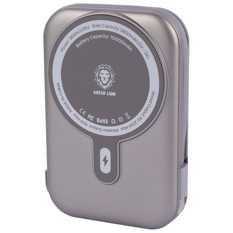پاور بانک بی سیم فست شارژ 10000 گرین لاین Green Lion Monaco Grip PD 20W - 2