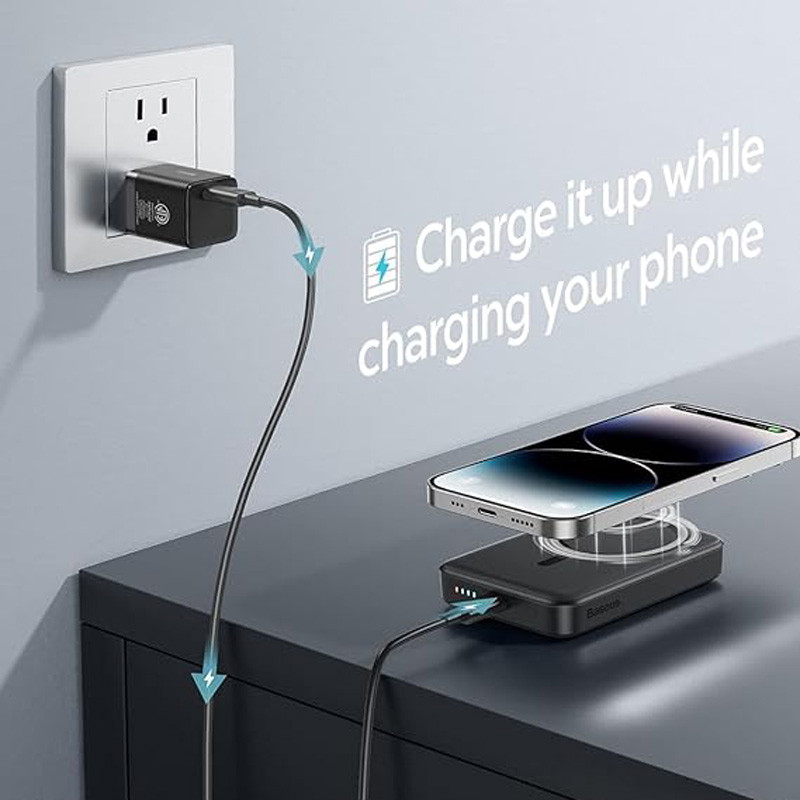 پاور بانک بی سیم فست شارژ 5000 باسئوس Baseus Magnetic Mini P10022107 PD 20W - 8