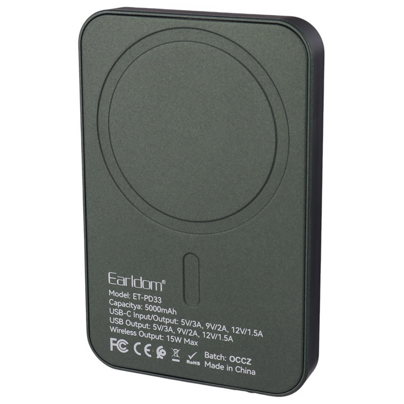 پاور بانک بی سیم فست شارژ ارلدام ET-PD33 PD 20W ظرفیت 5000 میلی آمپر ساعت - 3