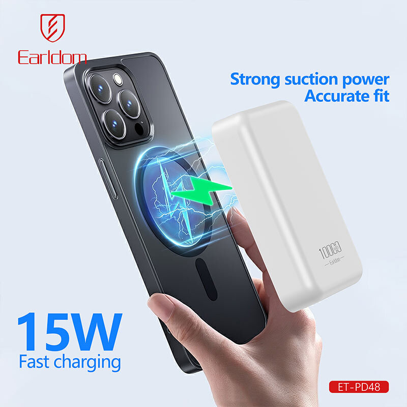 پاور بانک بی سیم فست شارژ ارلدام ET-PD48 PD 20W ظرفیت 10000 میلی آمپر ساعت - 5