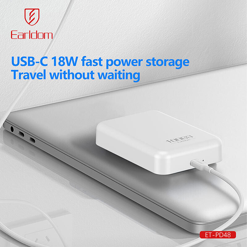 پاور بانک بی سیم فست شارژ ارلدام ET-PD48 PD 20W ظرفیت 10000 میلی آمپر ساعت - 6