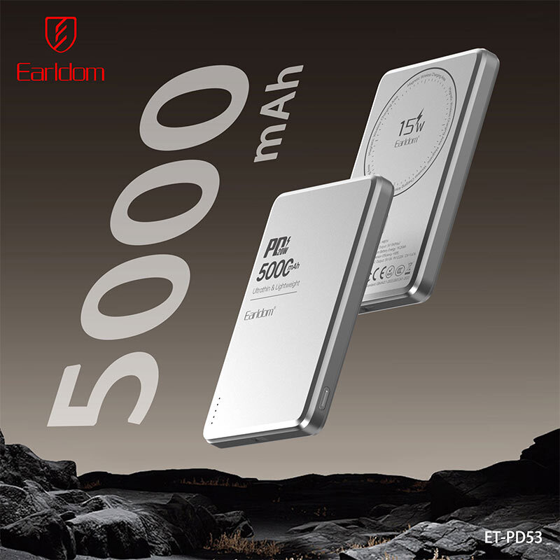 پاور بانک بی سیم فست شارژ ارلدام ET-PD53 PD 20W ظرفیت 5000 میلی آمپر ساعت - 3