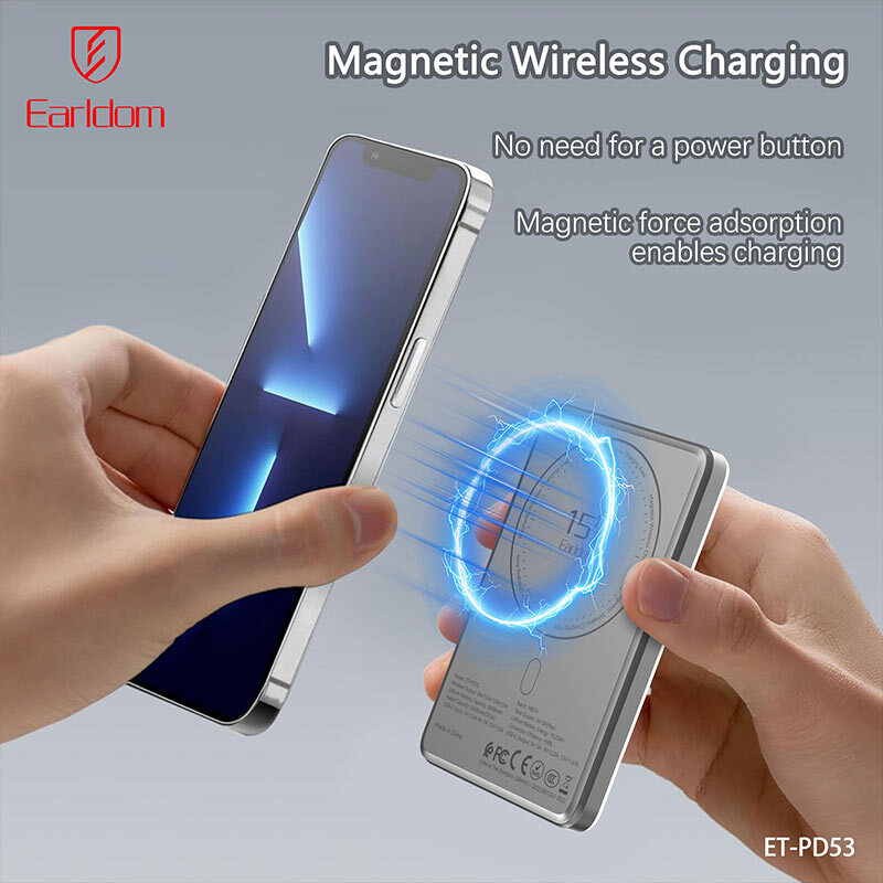 پاور بانک بی سیم فست شارژ ارلدام ET-PD53 PD 20W ظرفیت 5000 میلی آمپر ساعت - 4