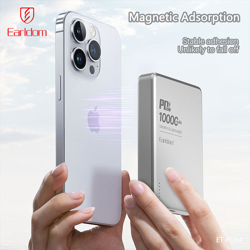 پاور بانک بی سیم فست شارژ ارلدام ET-PD54 PD 20W ظرفیت 10000 میلی آمپر ساعت - 4