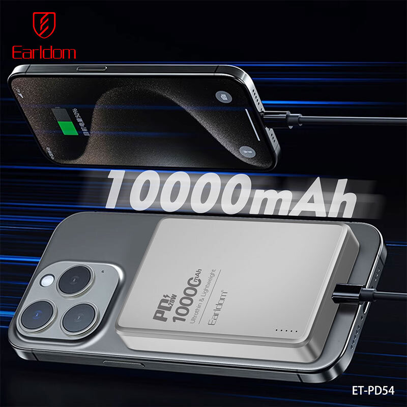 پاور بانک بی سیم فست شارژ ارلدام ET-PD54 PD 20W ظرفیت 10000 میلی آمپر ساعت - 5