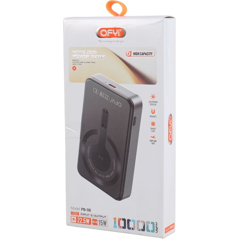 پاور بانک بی سیم فست شارژ اوفی PB-08 PD 18W ظرفیت 10000 میلی آمپر ساعت - 7