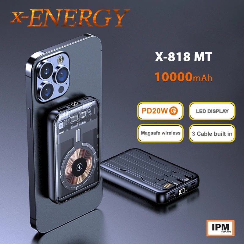 پاور بانک بی سیم فست شارژ ایکس انرژی X-818MT PD 20W ظرفیت 10000 میلی آمپر ساعت - 3