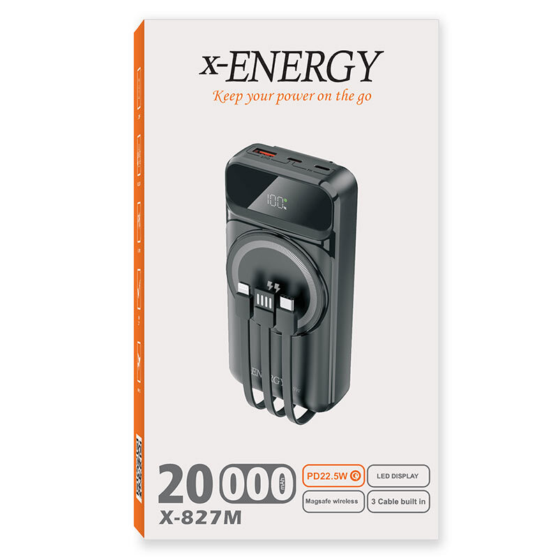 پاور بانک بی سیم فست شارژ ایکس انرژی X-827M QC3.0 PD 22.5W ظرفیت 20000 میلی آمپر ساعت - 5