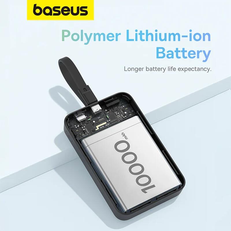 پاور بانک بی سیم فست شارژ باسئوس P10067401122 PD 20W ظرفیت 10000 میلی آمپر ساعت - 6