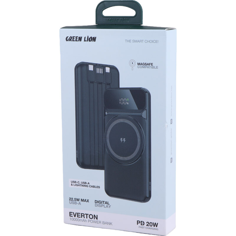 پاور بانک بی سیم فست شارژ گرین لاین Everton GL-PXB2 GNEVRTN10KBK QC PD 22.5W ظرفیت 10000 میلی‌ آمپر ساعت - 8