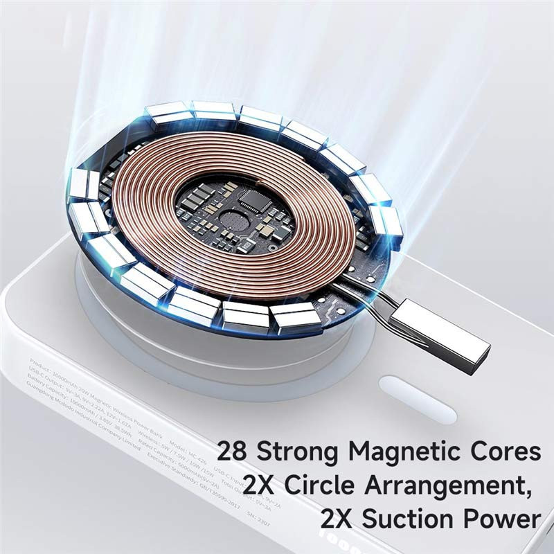 پاور بانک بی سیم فست شارژ مک دودو MC-426 PD 20W ظرفیت 10000 میلی آمپر ساعت - 6