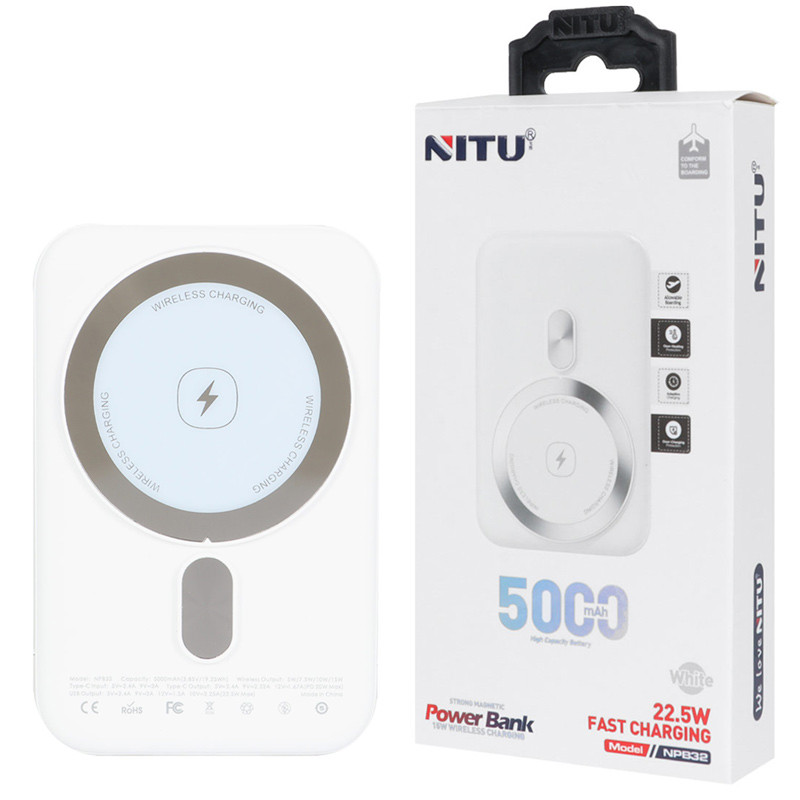 پاور بانک بی سیم فست شارژ نیتو NPB32 PD 22.5W ظرفیت 5000 میلی آمپر ساعت