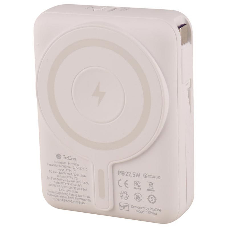 پاور بانک بی سیم فست شارژ پرووان PPB5116 QC3.0 PD 22.5W ظرفیت 10000 میلی آمپر ساعت - 6