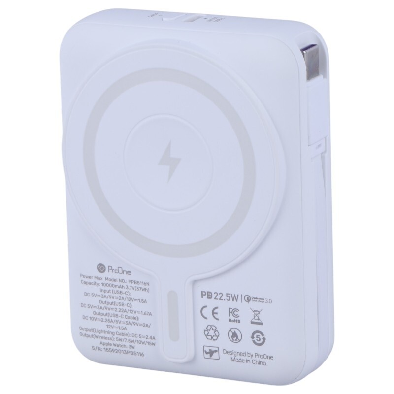 پاور بانک بی سیم فست شارژ پرووان PPB5116N QC3.0 PD 22.5W ظرفیت 10000 میلی آمپر ساعت - 7