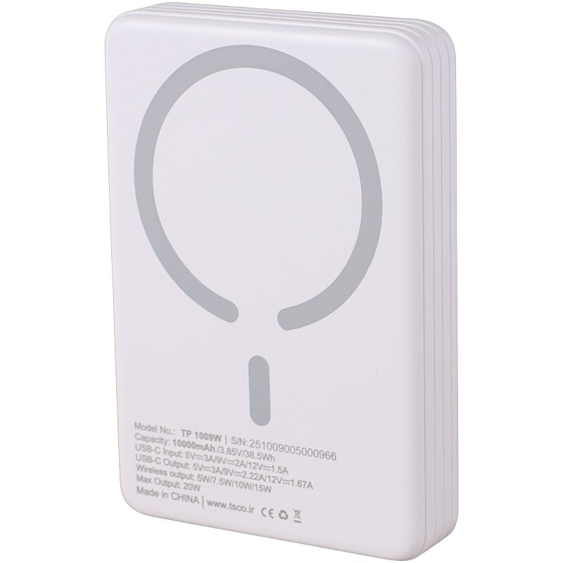 پاور بانک بی سیم فست شارژ تسکو TP 1009W QC3.0 PD 20W ظرفیت 10000 میلی آمپر ساعت - 4