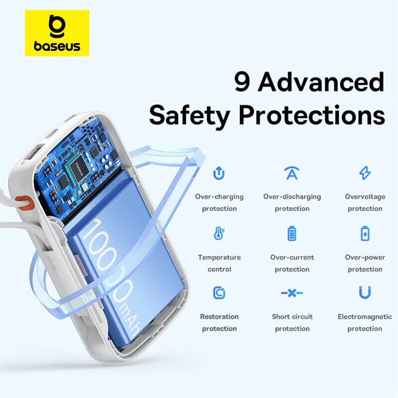 پاور بانک فست شارژ باسئوس Qpow Pro+ P10067100112 22.5W ظرفیت 10000 میلی آمپر ساعت - 5