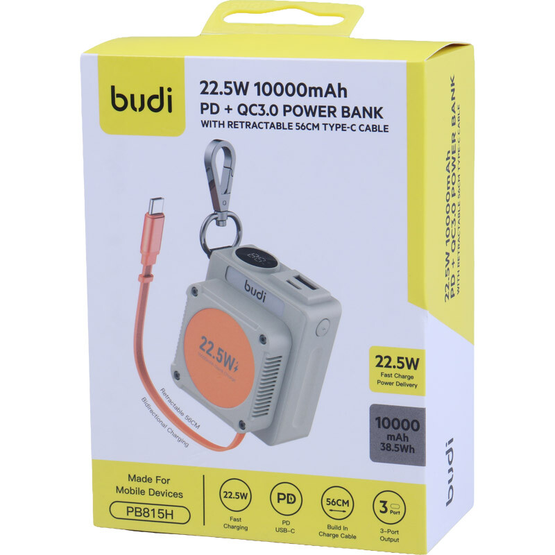 پاور بانک فست شارژ بودی PB815H QC3.0 PD 22.5W ظرفیت 10000 میلی آمپر ساعت - 8