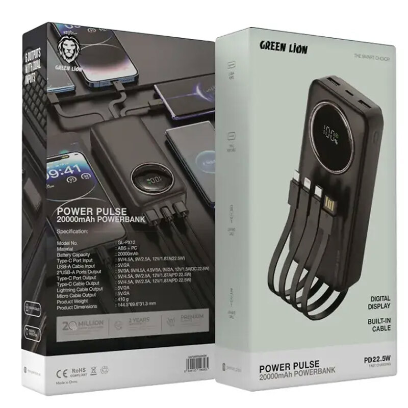 پاور بانک فست شارژ گرین لاین Power Pulse PD QC3.0 22.5W ظرفیت 20000 میلی آمپر ساعت - 4
