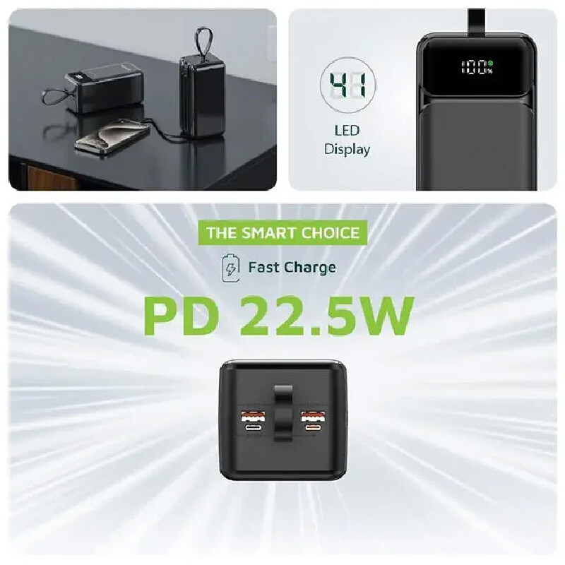 پاور بانک فست شارژ گرین لاین Power Tank GL-PBT50 GNPWT50KPB PD3.0 22.5W ظرفیت 50000 میلی آمپر ساعت - 4