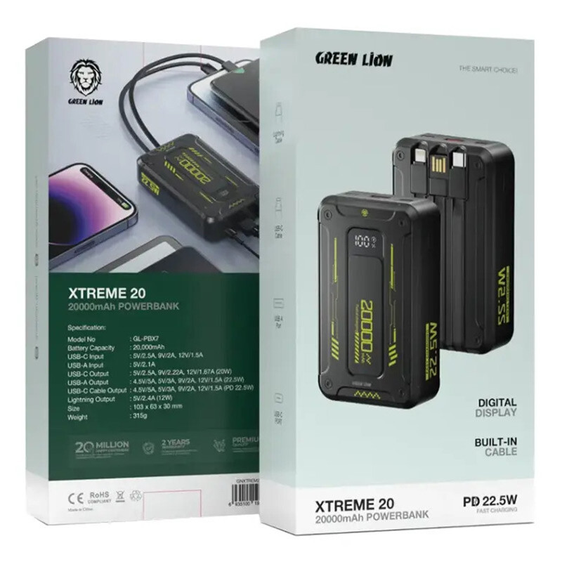 پاور بانک فست شارژ گرین لاین Xtreme 20 PD 22.5W ظرفیت 20000 میلی آمپر ساعت - 5