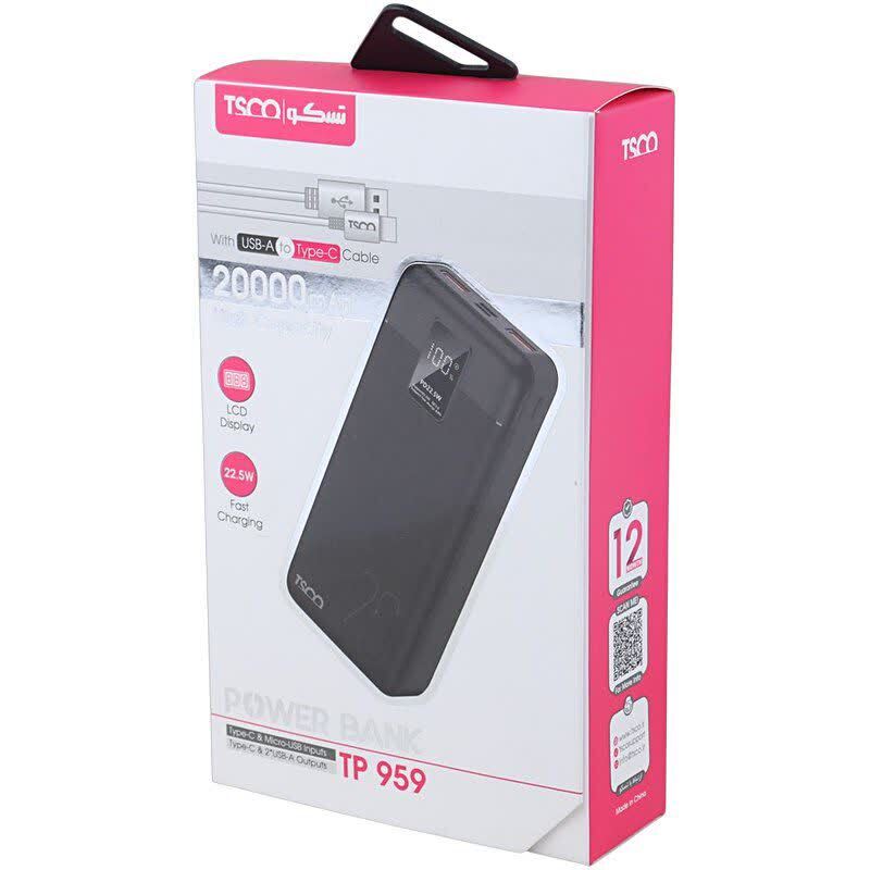 پاور بانک فست شارژ تسکو TP 959 QC3.0 PD 22.5W ظرفیت 20000 میلی آمپر ساعت - 8