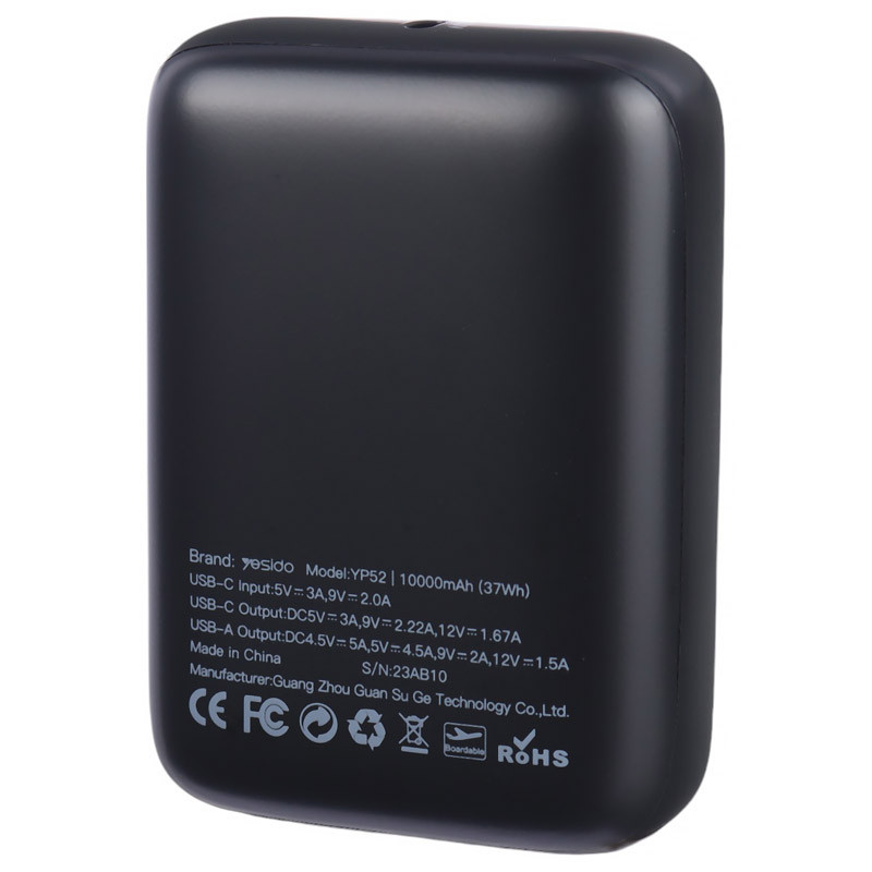 پاور بانک فست شارژ یسیدو Super Mini YP52 QC3.0 PD 22.5W ظرفیت 10000 میلی آمپر ساعت - 3