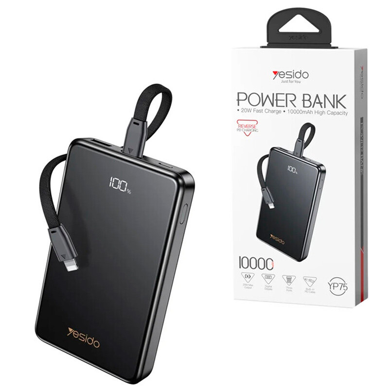 پاور بانک فست شارژ یسیدو YP75 PD 20W ظرفیت 10000 میلی آمپر ساعت