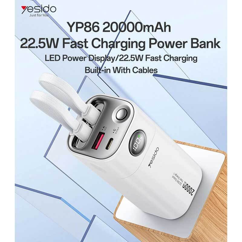 پاور بانک فست شارژ یسیدو YP86 PD 22.5W ظرفیت 20000 میلی آمپر ساعت - 3