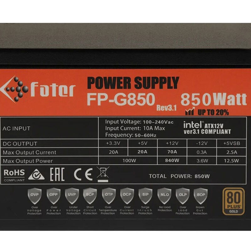 پاور ماژولار 850 وات فاطر FP-G850 Gold - 6