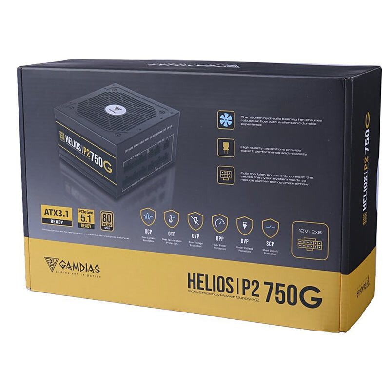 پاور نیمه ماژولار 750 وات گیم دیاس Gamdias HELIOS P2 750G Gold - 2