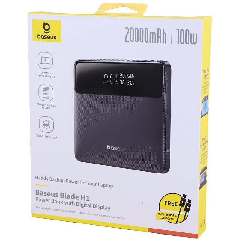 پاوربانک فست شارژ باسئوس Blade H1 P10021604123 PD 100W ظرفیت 20000 میلی آمپر ساعت - 8