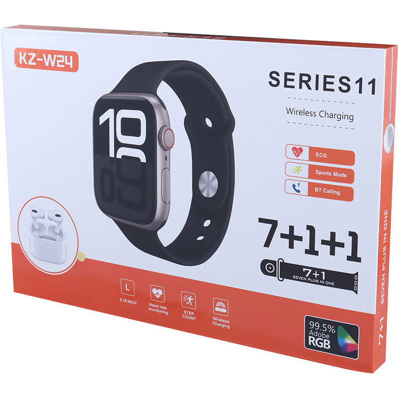 پکیج ساعت هوشمند و هندزفری بلوتوثی KZ-W24 Series 11 - 2