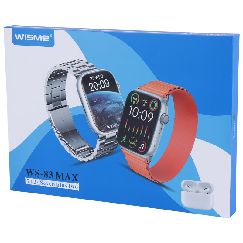 پکیج ساعت هوشمند و هندزفری بلوتوثی ویسمی Wisme WS-83 Max - 2