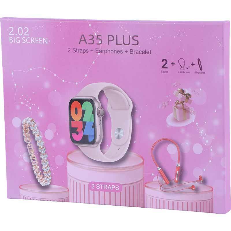 پکیج ساعت هوشمند و هندزفری گردنی و دستبند A35 Plus - 2