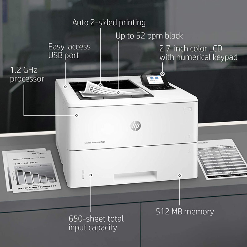 پرینتر لیزری HP LaserJet Enterprise M507dn - 7