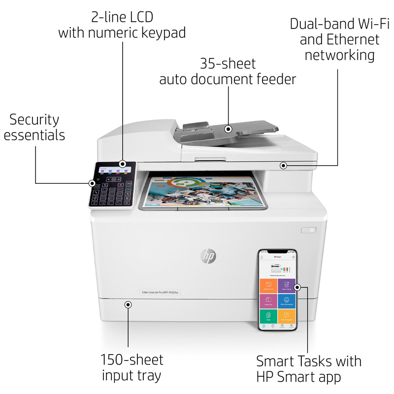 پرینتر رنگی چند کاره لیزری HP LaserJet Pro MFP M183fw - 5