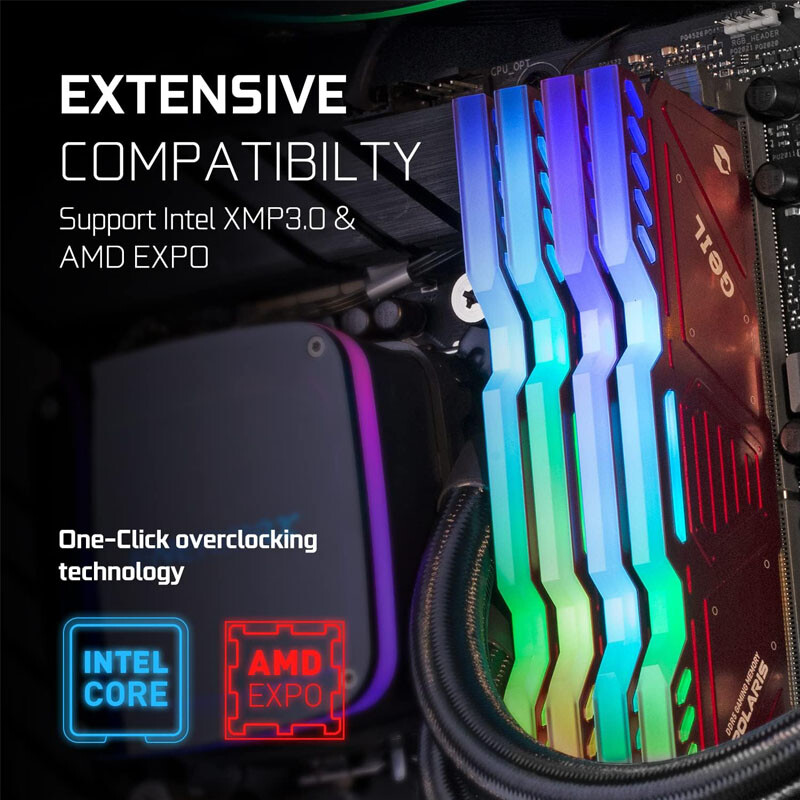 رم کامپیوتر گیل Polaris RED RGB DDR5 32GB Dual 5600MHz CL38 - 3