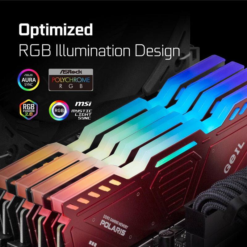 رم کامپیوتر گیل Polaris RED RGB DDR5 32GB Dual 5600MHz CL38 - 4