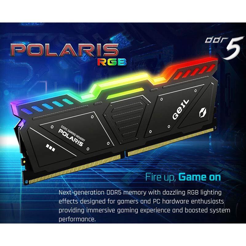 رم کامپیوتر گیل Polaris RGB DDR5 64GB Dual 4800MHz CL40 - 3