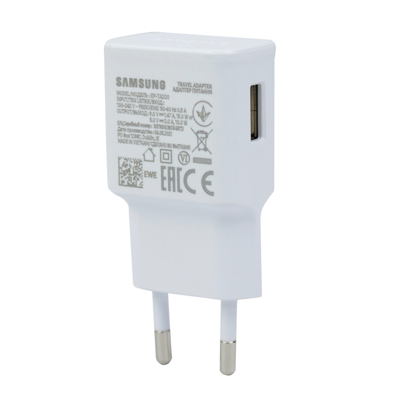 شارژر دیواری 15 وات سامسونگ A12 PD 2A سرجعبه + کابل Type-C و هندزفری و جعبه گوشی - 4