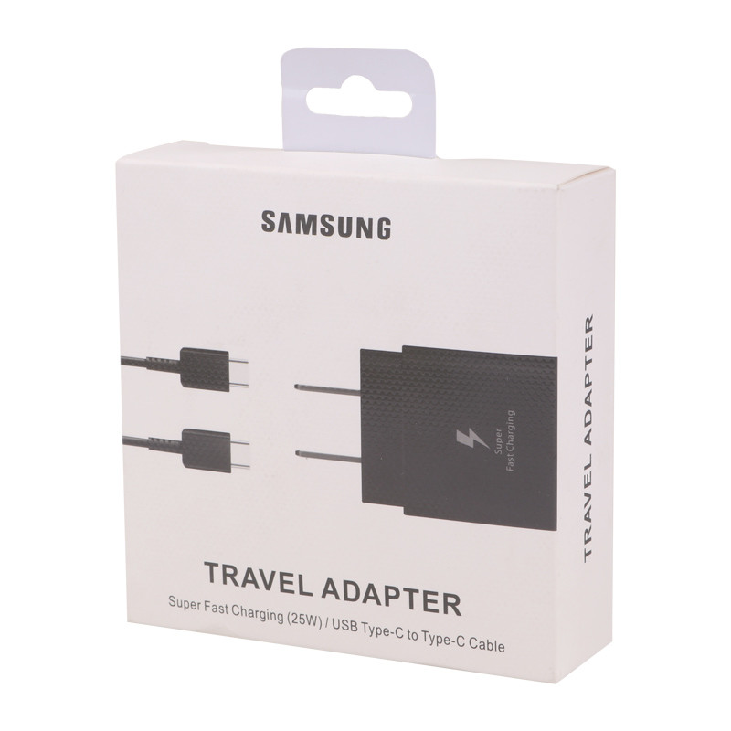 شارژر دیواری 25 وات سامسونگ EP-TA800 3A + کابل تایپ سی و تبدیل دو به دو - 2