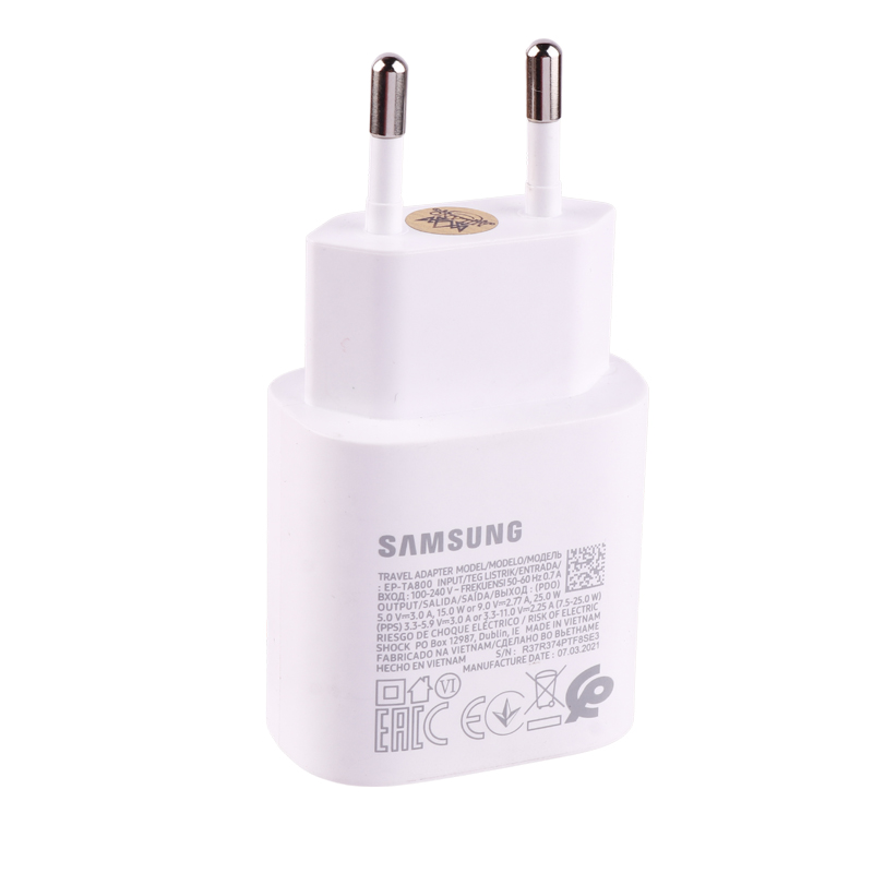 شارژر دیواری 25 وات سامسونگ EP-TA800 PD 3A سرجعبه - 3