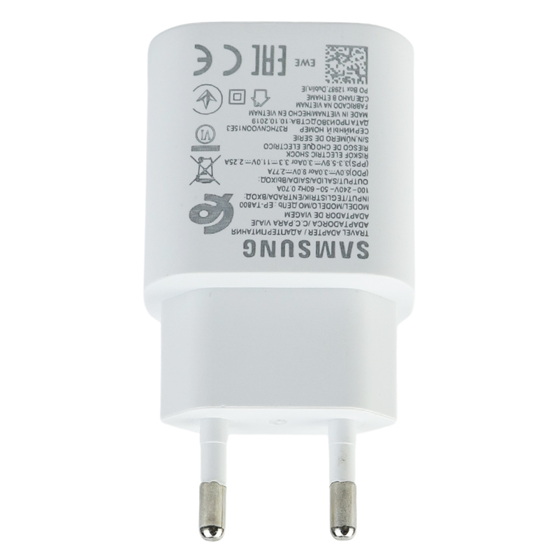 شارژر دیواری 25 وات سامسونگ Note 10 EP-TA800 PD 3A شرینک + کابل تبدیل تایپ سی - 3