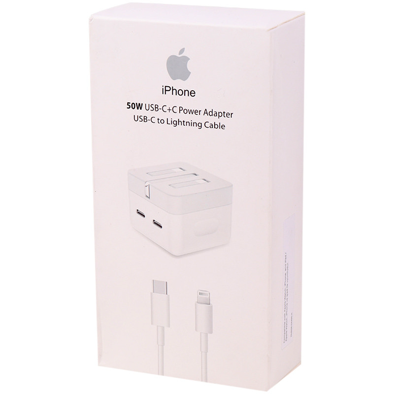 شارژر دیواری 50 وات اپل iPhone MHJF3ZP/A + کابل تبدیل آیفونی - 2