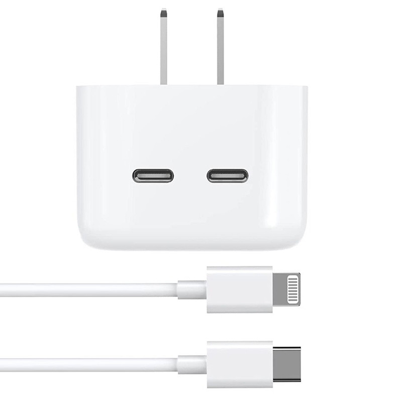 شارژر دیواری 50 وات اپل iPhone MHJF3ZP/A + کابل تبدیل آیفونی - 8