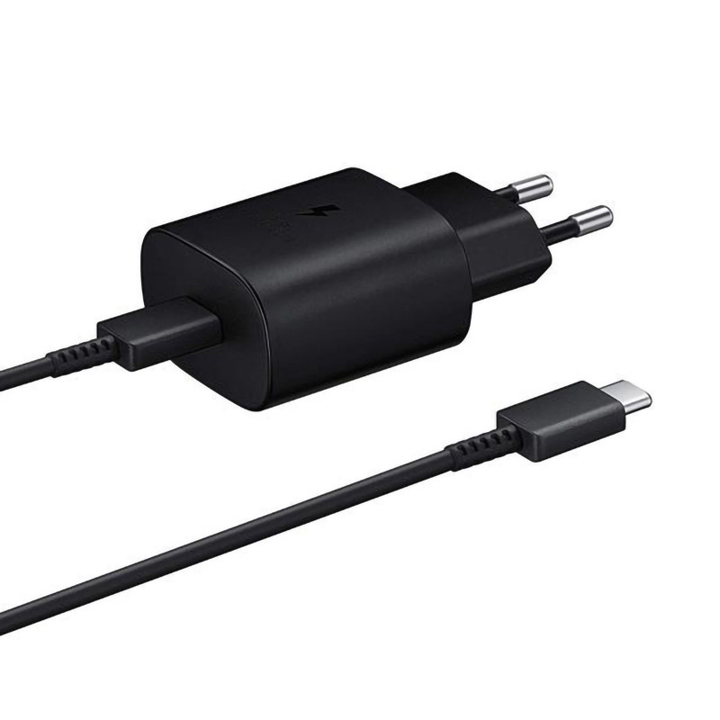 شارژر دیواری اورجینال 25 وات سامسونگ EP-TA800NBE PD 3A + کابل تبدیل تایپ سی - 4